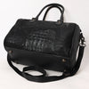 ADBG1562C American Darling Black Crocodile Embossed Western Leather Speedy Bag Genuine Vegetable Tanned Travel Bag