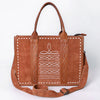 ADBG1577 American Darling Western Genuine Suede Leather Tote Bag with Handcrafted Detailing and Premium Craftsmanship