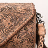ADBG1581 American Darling Western Leather Envelope Bag with Fringe and Hand-Tooled Detailing