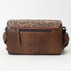 ADBG1582 American Darling Western Hand-Tooled Floral Envelop Bag with Hair-On Cowhide and Braided Strap