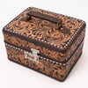 ADBGA634 American Darling Tooled Leather Lockbox with Floral Scrollwork & Combination Lock