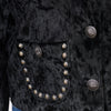 ADDR010 American Darling Black Velvet Fabric Jacket Western Studded Concho Top
