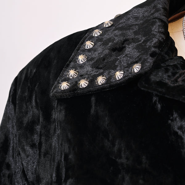 ADDR010 American Darling Black Velvet Fabric Jacket Western Studded Concho Top