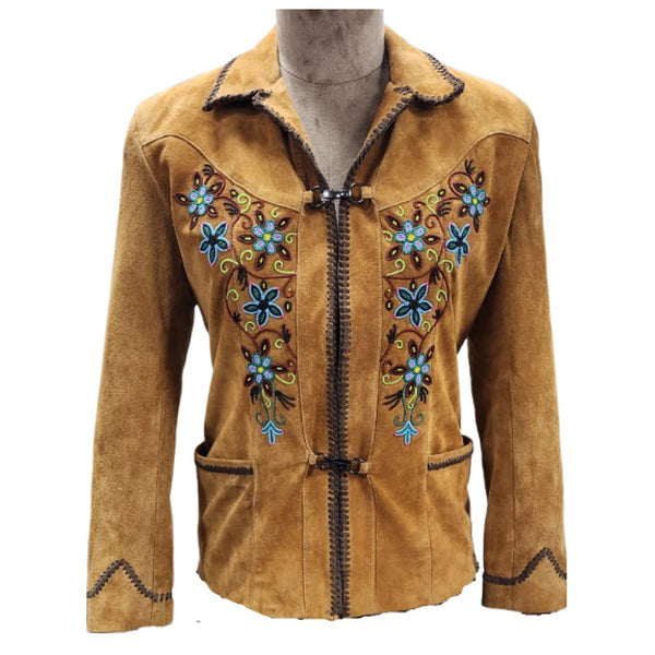ADJKTLTR017 Genuine Suede Leather Women Shirt Jacket Dress