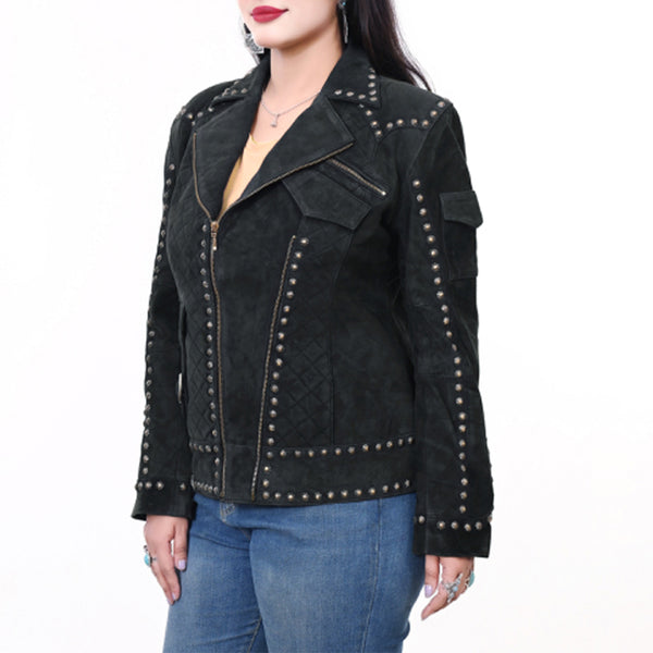 ADJKTLTR11 Genuine Leather Women Shirt Jacket Dress