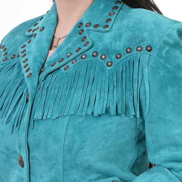 ADJKTLTR12 Genuine Leather Women Shirt Jacket Dress