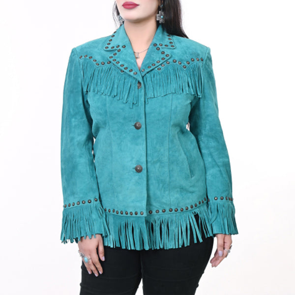 ADJKTLTR12 Genuine Leather Women Shirt Jacket Dress