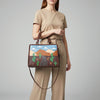 ADBGM489 Desert Road Applique Leather Tote - Western Cactus & Mountain Landscape Handbag