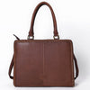 ADBGM489 Desert Road Applique Leather Tote - Western Cactus & Mountain Landscape Handbag