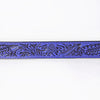 ADBL172 Hand-Tooled Purple Floral Western Leather Belt with Oval Buckle