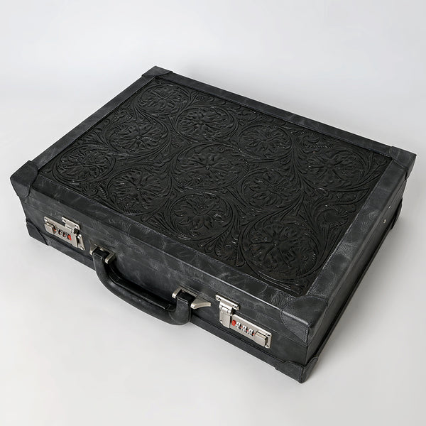 ADBGZ882 Hand-Tooled Leather Jewelry Case with Combination Locks | American Darling