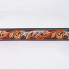 ADBLF289 Tooled Leather Western Belt - White Antler & Scroll Floral Design
