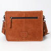 ADBG1572 American Darling Western Genuine Suede Leather Crossbody Bag with Fringe & Buck Stitch Detailing