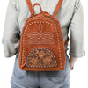 ADBG1574 American Darling Genuine Suede Leather Backpack Bag with Hand Tooled Floral Front & Buck Stitch Accents