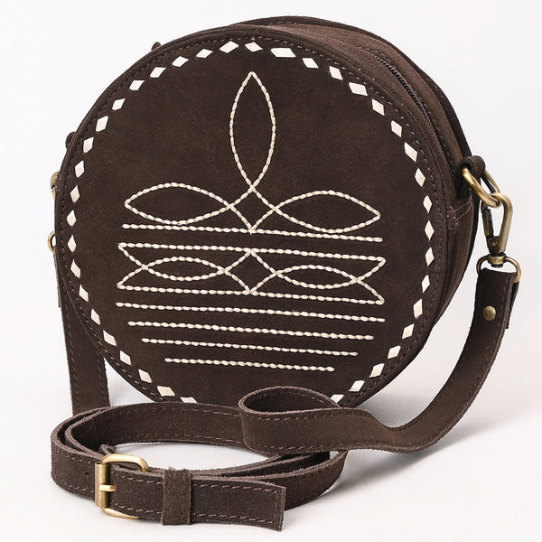 ADBGA620 American Darling Boot Stitched Genuine Suede Leather Canteen Bag