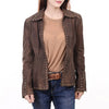 ADJKTLTR04 Genuine Vintage Leather Women Shirt Jacket Dress