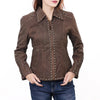 ADJKTLTR04 Genuine Vintage Leather Women Shirt Jacket Dress