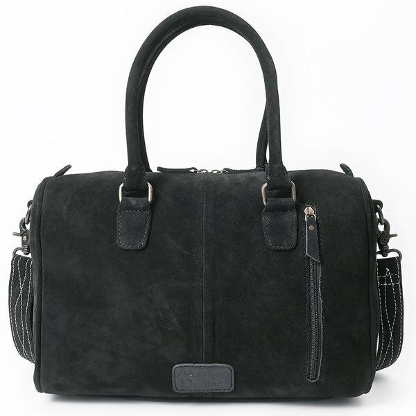 ADBG1585A American Darling Western Genuine Leather Duffel Bag with Genuine Suede Finish & Boot-Stitched Detailing