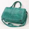 ADBG1585 American Darling Western Genuine Leather Duffel Bag with Genuine Suede Body & Boot-Stitched Detailing