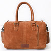 ADBG1585 American Darling Western Genuine Leather Duffel Bag with Genuine Suede Body & Boot-Stitched Detailing