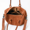 ADBG1585 American Darling Western Genuine Leather Duffel Bag with Genuine Suede Body & Boot-Stitched Detailing