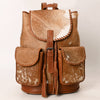 ADBG1596 American Darling Western Genuine Leather Backpack Bag with Hair-On Cowhide and Tassel Detailing