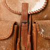 ADBG1596 American Darling Western Genuine Leather Backpack Bag with Hair-On Cowhide and Tassel Detailing