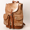 ADBG1596 American Darling Western Genuine Leather Backpack Bag with Hair-On Cowhide and Tassel Detailing