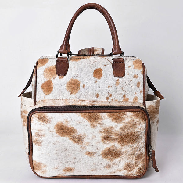 ADBG1597 American Darling Western Leather Backpack Bag with Hair-On Cowhide and Premium Full-Grain Leather