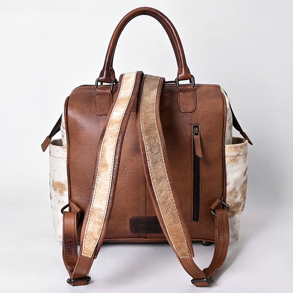 ADBG1597 American Darling Western Leather Backpack Bag with Hair-On Cowhide and Premium Full-Grain Leather
