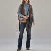 ADBGZ889 Clear Fringe Crossbody with Tooled Leather Trim | American Darling
