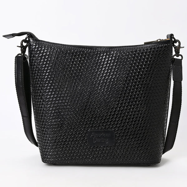 ADBGZ898A Black Hand-Tooled Genuine Leather Western Messenger Bag