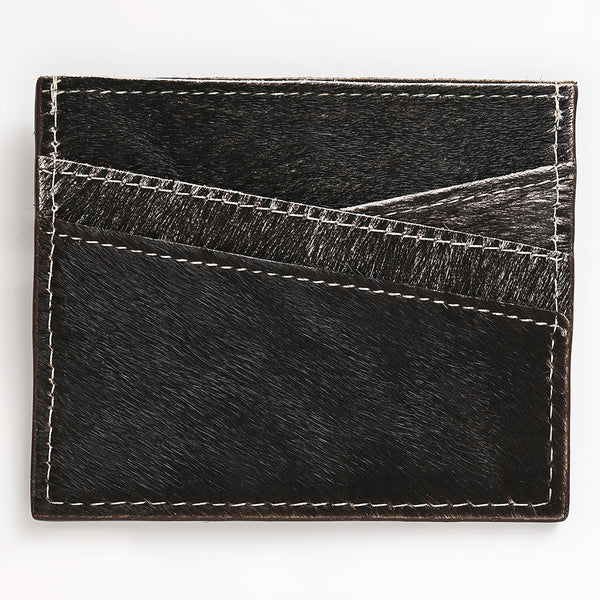 ADCCM102 Hair-On Cowhide Leather Card Holder - Western Slim Wallet
