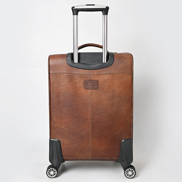 ADBG1599 American Darling Western Genuine Leather Travel Case with Hair-On Cowhide & Hand-Tooled Detailing