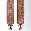 ADBT147 Wide Hand-Tooled Leather Bag Strap with Whipstitch Edges - Western Floral Carved Replacement