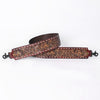 ADBT147 Wide Hand-Tooled Leather Bag Strap with Whipstitch Edges - Western Floral Carved Replacement