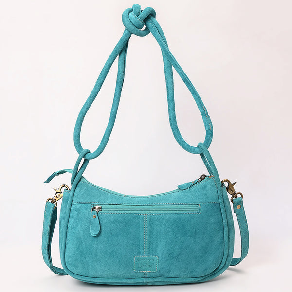 ADBGA645 Genuine suede Western Crossbody Bag with Contrast Stitching & Dual Strap Design