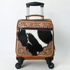 ADBG1612 American Darling Western Leather Travel Case with Hair-On Cowhide & Hand-Tooled Details