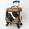 ADBG1612 American Darling Western Leather Travel Case with Hair-On Cowhide & Hand-Tooled Details