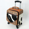 ADBG1612 American Darling Western Leather Travel Case with Hair-On Cowhide & Hand-Tooled Details