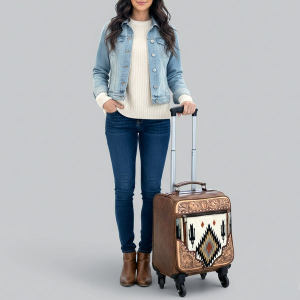 ADBG1613 American Darling Western Leather Travel Case with Hand-Tooled Craftsmanship & Premium Detailing