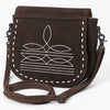 ADBG1622 American Darling Western Suede Genuine Leather Crossbody Bag with Craftsmanship Handcrafted Design