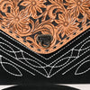 ADBG1623A American Darling Black Western Genuine Suede Leather Envelop Bag with Hand-Tooled Detailing