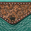 ADBG1623 American Darling Western Genuine Suede Leather Envelop Bag with Hand-Tooled Detailing