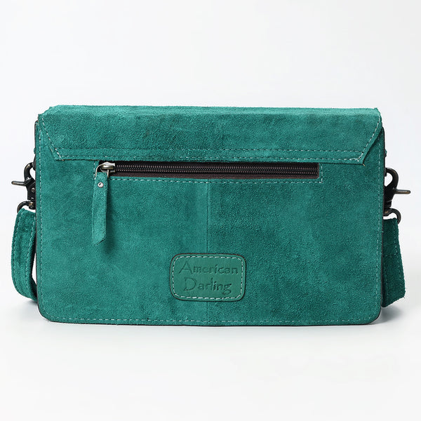 ADBG1623 American Darling Western Genuine Suede Leather Envelop Bag with Hand-Tooled Detailing