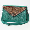 ADBG1623 American Darling Western Genuine Suede Leather Envelop Bag with Hand-Tooled Detailing