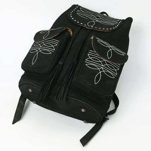 ADBG1624A American Dalring Western Genuine Suede Leather Backpack Bag with Hand-Stitched Artisan Detailing
