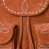 ADBG1624 American Darling Western Genuine Suede Leather Backpack Bag with Craftsmanship and Boot-Stitched Accents