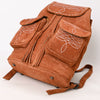 ADBG1624 American Darling Western Genuine Suede Leather Backpack Bag with Craftsmanship and Boot-Stitched Accents