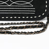ADBG1626A American Darling Black Genuine Suede Western Leather Crossbody Bag with Buck Stitch & Boot-Stitched Detailing